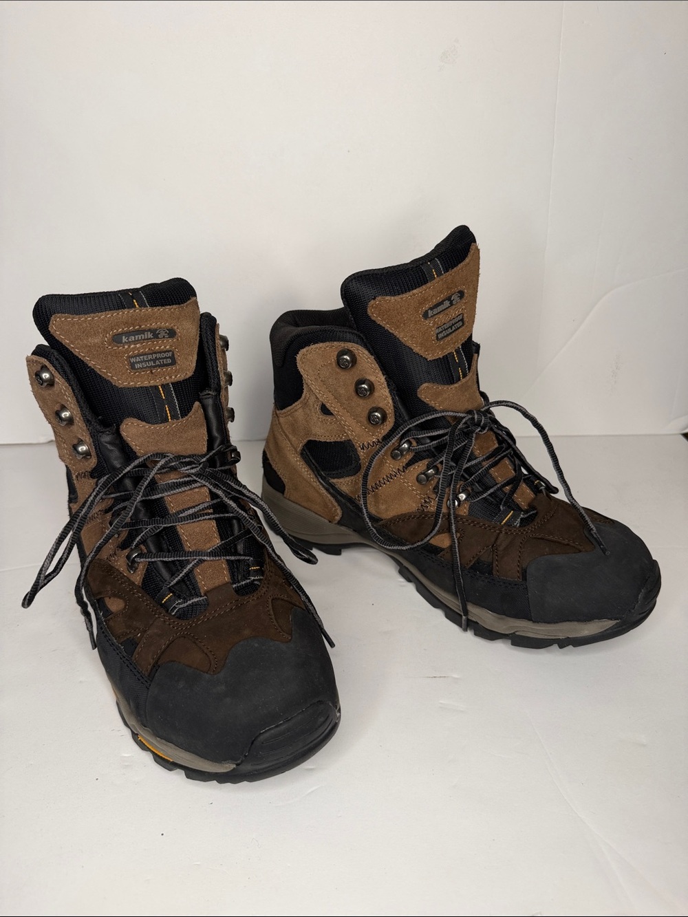 Kamik Drifter Men's Waterproof Insulated Winter Brown and Black Hiking Boots 10